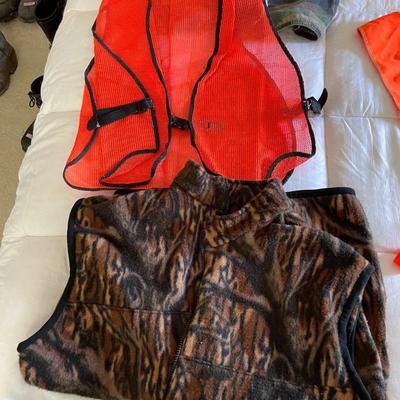 Lot of Orange Hunting Safety Vests