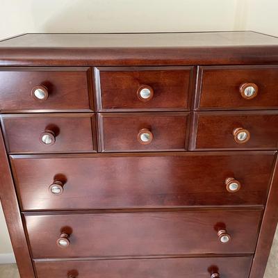 Sale Photo Thumbnail #145: Dark wood. In great Condition. 5 Drawers. Measures LOT  23 and 24. Measures 38L x 18W x 53.5H.