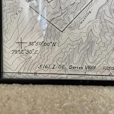 Topographic Map - Framed