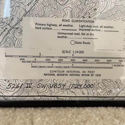 Topographic Map - Framed