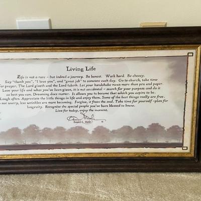 "Living Life" Framed Art