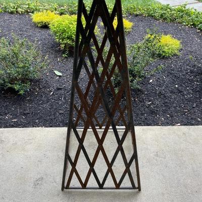 Pair of Wrought Iron Garden Obelisks