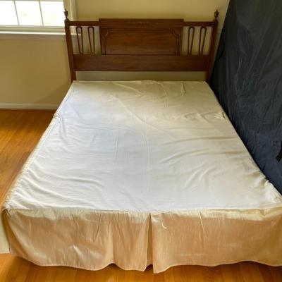 Queen Size Headboard and Metal Bed Frame and Boxspring