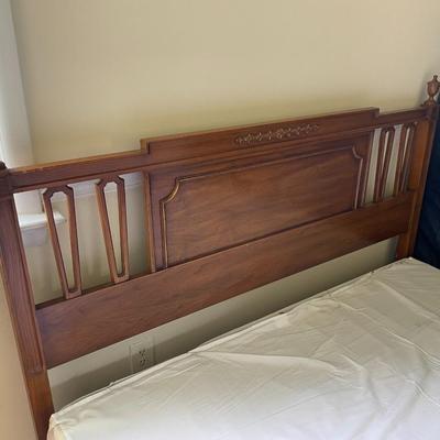 Queen Size Headboard and Metal Bed Frame and Boxspring