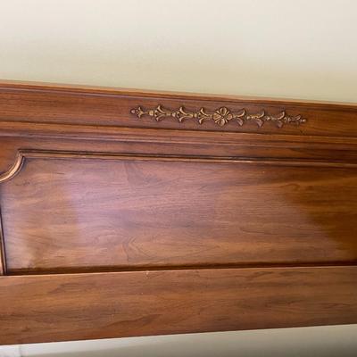 Queen Size Headboard and Metal Bed Frame and Boxspring
