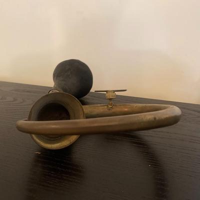 Antique Brass Metal 1920'S Car Horn with Rubber Bulb