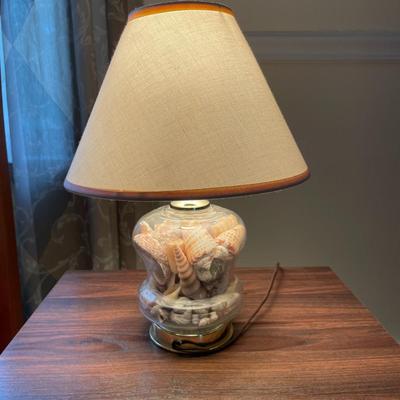Seashell Filled Glass Table Lamp