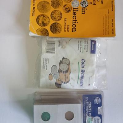 Euro Currency Lot – €25.91 Total with coin book - coin wrappers - and coin mounts
