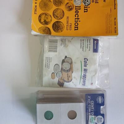 Euro Currency Lot – €25.91 Total with coin book - coin wrappers - and coin mounts