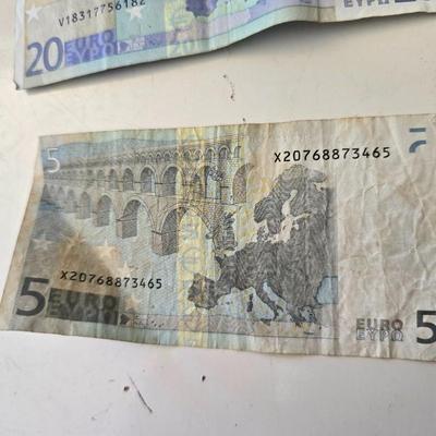 Euro Currency Lot – €25.91 Total with coin book - coin wrappers - and coin mounts