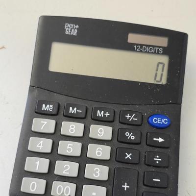 Mixed Office & Desk Lot – Calculators, Lamp, Case, Tools & More