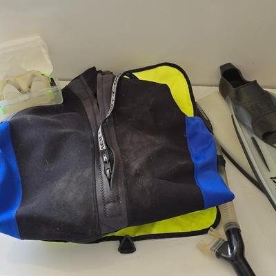 Snorkeling & Scuba Gear Lot – Fins, Wetsuit, Snorkel, Mask (Adult Size)