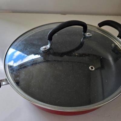 Kitchen Cookware & Utensil Lot – Nonstick Pans, Sunflower Jar