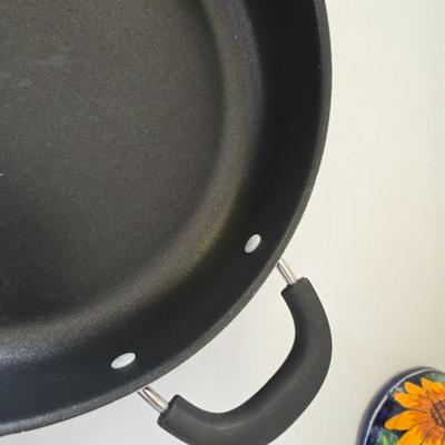Kitchen Cookware & Utensil Lot – Nonstick Pans, Sunflower Jar