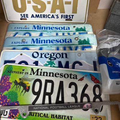 Metal tool box & license plates