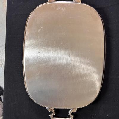 Silverplate pierced sides tray