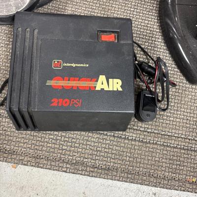 Trash can, 2 fans, air compressor for car