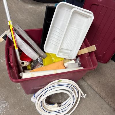 Tote of painting & hose