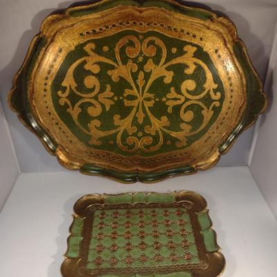 Pair of Wooden Serving Trays