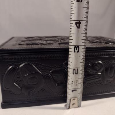 Decorative Composite/Resin Storage Box- Approx 7 1/4" x 4 3/4" x 2 3/4" Tall