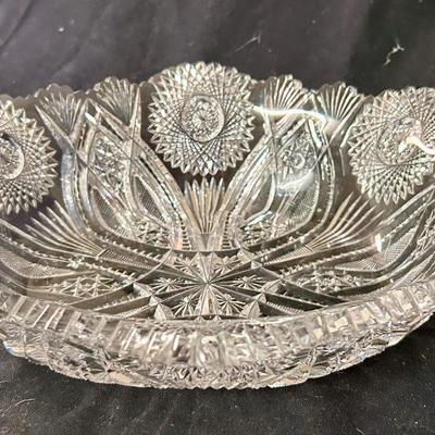 American Brilliant cut glass serving dish