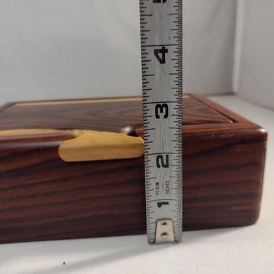 Wooden Storage Box- Approx 7" x 5" x 2 1/2"
