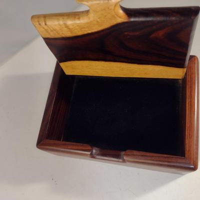 Wooden Storage Box- Approx 7" x 5" x 2 1/2"