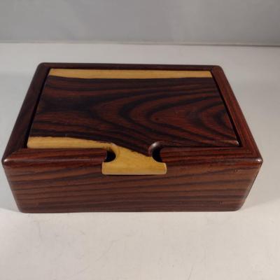 Wooden Storage Box- Approx 7" x 5" x 2 1/2"