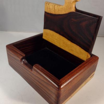 Wooden Storage Box- Approx 7" x 5" x 2 1/2"