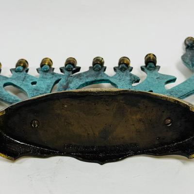 Vintage Brass menorah bird shape Made In israel by Oppenheim Hanukkah Judaica