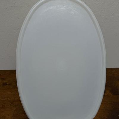Vintage Tupperware Roast Flavor Saver Set Ham Turkey Keeper White #487 plus Insert