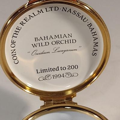 Limited Edition Toye Kenning & Spencer English Enamel Hinged Box- Bahamian Wild Orchid- Number 119/200- Approx 2 1/4" Wide