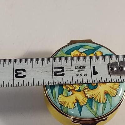 Limited Edition Toye Kenning & Spencer English Enamel Hinged Box- Bahamian Wild Orchid- Number 119/200- Approx 2 1/4" Wide