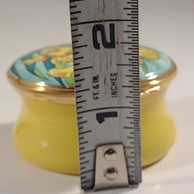 Limited Edition Toye Kenning & Spencer English Enamel Hinged Box- Bahamian Wild Orchid- Number 119/200- Approx 2 1/4" Wide