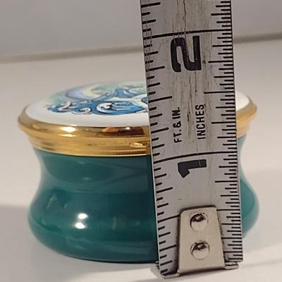 Limited Edition Toye Kenning & Spencer English Enamel Hinged Box- Blue Marlin- Number 38/200- Approx 2 1/4" Wide