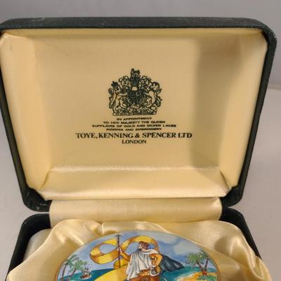 Limited Edition Toye Kenning & Spencer English Enamel Hinged Oval Box- First Landfall in the New World- Number 145/500