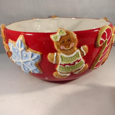St. Nicholas Square Christmas Design Porcelain Bowls- Three Pieces