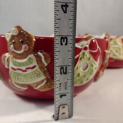 St. Nicholas Square Christmas Design Porcelain Bowls- Three Pieces