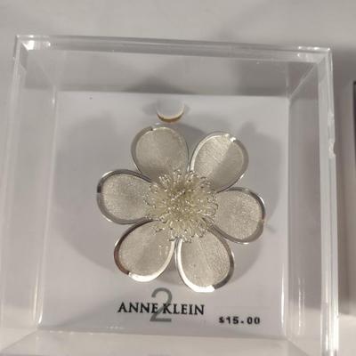 Fashion Jewelry- Anne Klein Flower Pin and Andeana Designs Conch Shell Rose Pendant