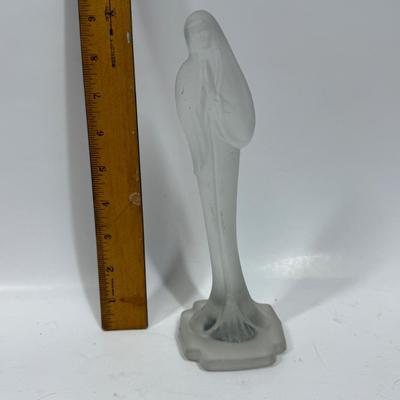 Frosted Glass Satin MADONNA Virgin Mary Figurine Statue Sculpture