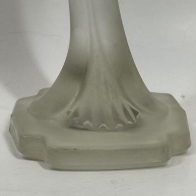 Frosted Glass Satin MADONNA Virgin Mary Figurine Statue Sculpture