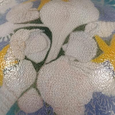 Decorative Fused Glass Plate- Shell Pattern- Approx 10 3/4" in Diameter