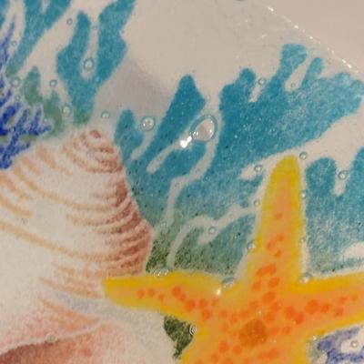 Decorative Fused Glass Plate- Shell Pattern- Approx 10 3/4" in Diameter