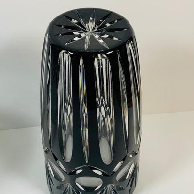 LOT 2: Set of Two (2) Beautiful Cut Crystal` Vases Featuring Dark Red Hand Blown Lead Crystal Vase