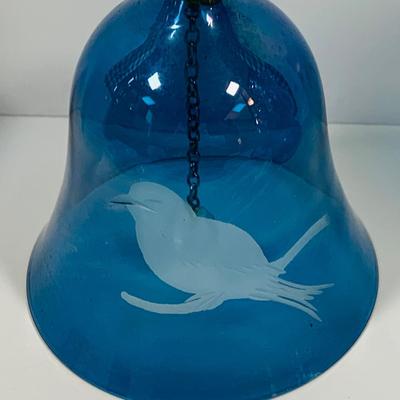 LOT 4: Beautiful Cobalt Blue Glass Collection Including Relish Dish, Bell with Etched Bird, Glass Toby Jug, Wheaton Season’s Greeting...
