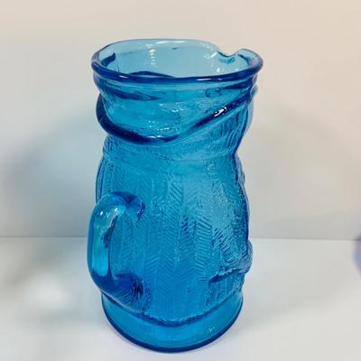 LOT 4: Beautiful Cobalt Blue Glass Collection Including Relish Dish, Bell with Etched Bird, Glass Toby Jug, Wheaton Season’s Greeting...