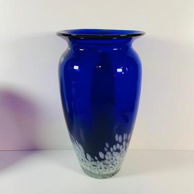 LOT 16: Large Cobalt Blue Hand Blown Art Glass Vases