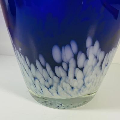 LOT 16: Large Cobalt Blue Hand Blown Art Glass Vases