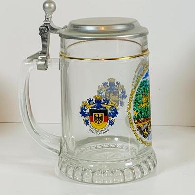LOT 19: Collection of German Beer Steins and Mugs -Glass and Ceramic