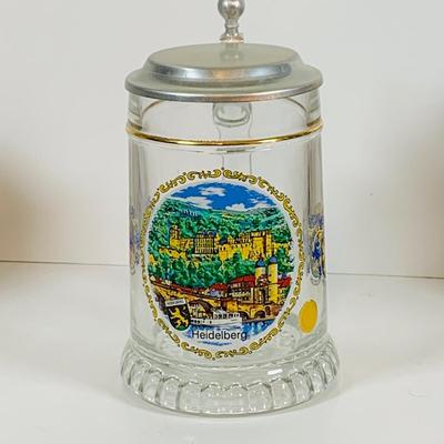 LOT 19: Collection of German Beer Steins and Mugs -Glass and Ceramic